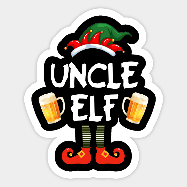 Uncle Elf Funny T shirt Family Christmas Sticker by TeeAbe